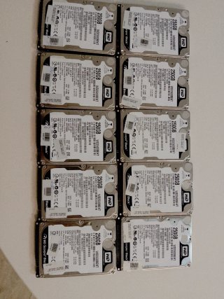 Lote 10x HDD 2.5 WD Scorpio Black 250GB