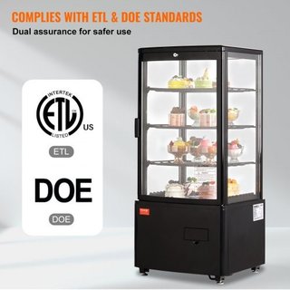 Vetrina refrigerata, 85 litri, 3 ripiani, da banco