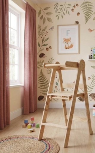 Torre Montessori pieghevole in legno regolabile nuova