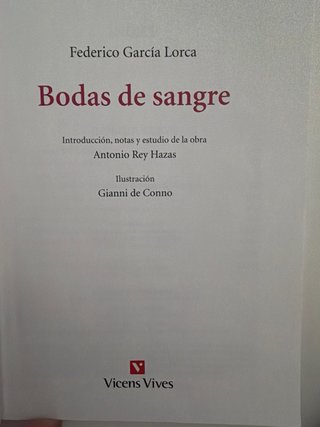 Libro Bodas de sangre