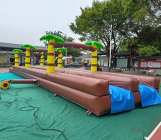 Deslizador Hinchable Doble 18m con Piscina