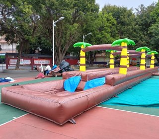 Deslizador Hinchable Doble 18m con Piscina