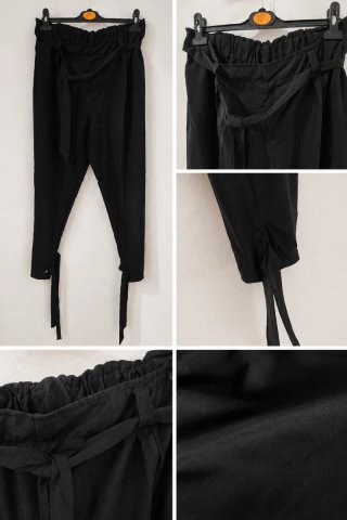 Pantalones negros con cinturón | Talla 46 (1XL)