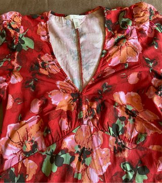Vestido H&M floral rojo talla M