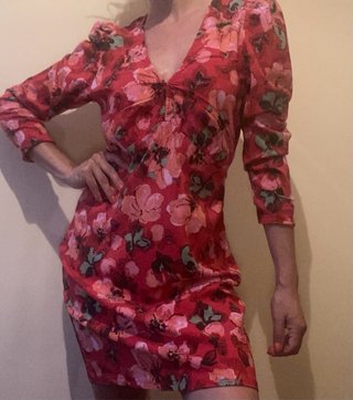 Vestido H&M floral rojo talla M