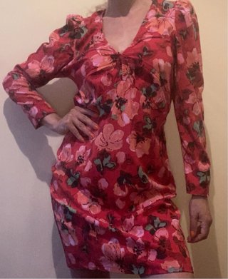 Vestido H&M floral rojo talla M