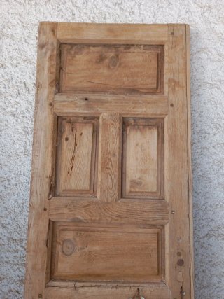 Puerta antigua madera cuarterones 210x52cm