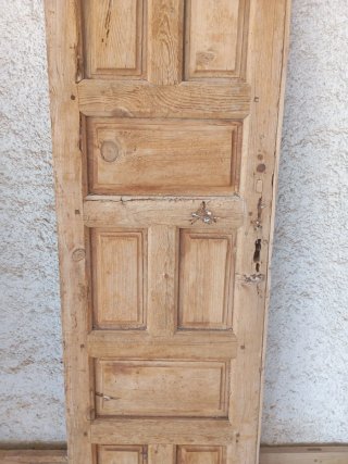 Puerta antigua madera cuarterones 210x52cm
