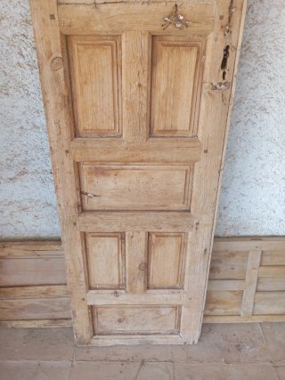 Puerta antigua madera cuarterones 210x52cm