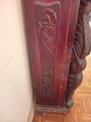 Mueble de entrada de madera y mármol estilo chino