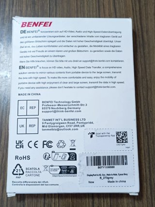 Cable displayport a HDMI 1.8M 4K benfei
