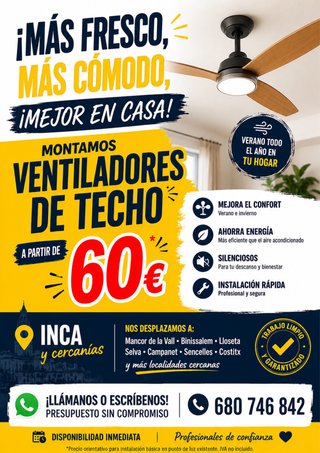 Montaje ventiladores de techo