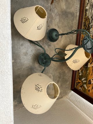 Lámpara de techo verde y beige