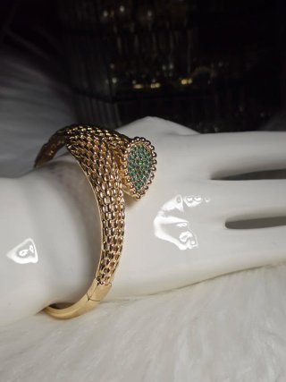 Bracciale placcato oro 18k con cristalli