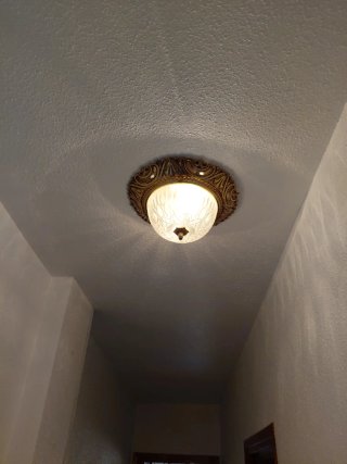 3 Lámparas Plafón Doradas Cristal