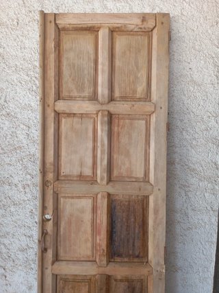 Puerta antigua madera maciza cuarterones 205x58cm