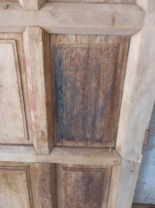 Puerta antigua madera maciza cuarterones 205x58cm