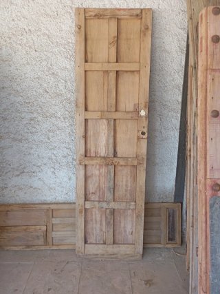 Puerta antigua madera maciza cuarterones 205x58cm