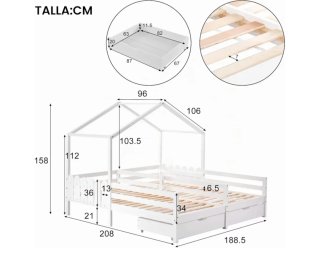 Cama casita doble infantil