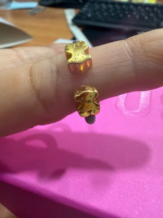 Anillo Tous Mesh Dorada y Plateada