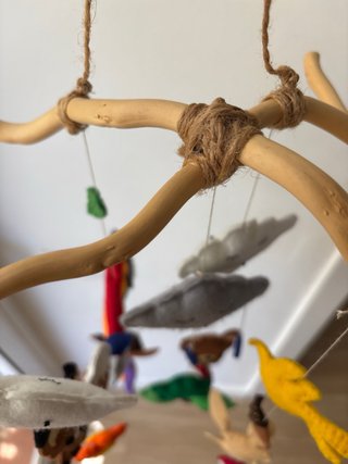 Móvil Cuna Animales Bosque Hecho a Mano
