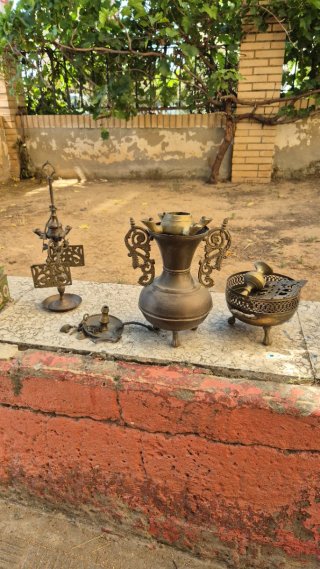 Lote antigüedades latón