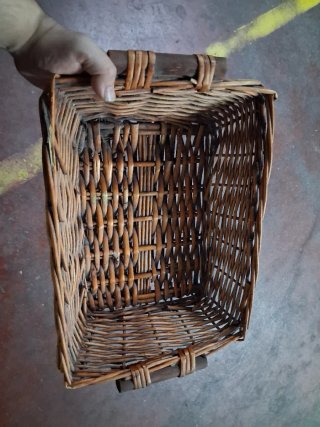 Cesta Mimbre Rectangular con Asas
