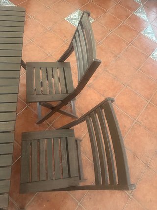 Mesa y 4 Sillas Plegables Madera