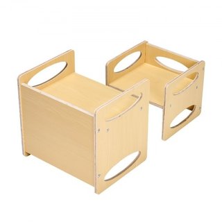 Set Tavolo e Sedia Svezzamento Montessori, Legno p