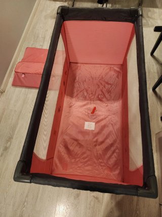 Cuna de viaje plegable rosa