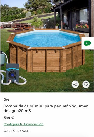 Bomba de calor Gre mini para piscinas