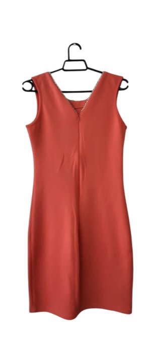 Vestido fiesta rojo con pedrería