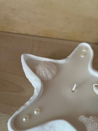 Candela a forma di stella marina con conchiglie
