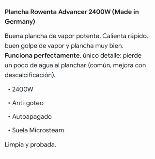 Plancha Rowenta Advancer 2400W NEGOCIABLE