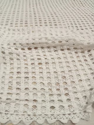 Coperta uncinetto antica bianca letto grande