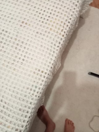Coperta uncinetto antica bianca letto grande