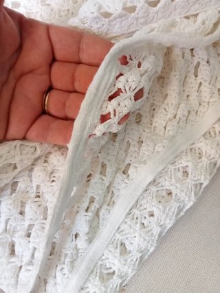 Coperta uncinetto antica bianca letto grande