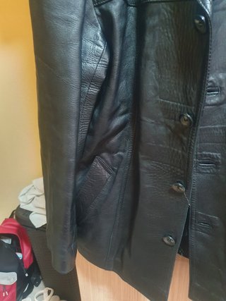 Chaqueta americana de piel negra