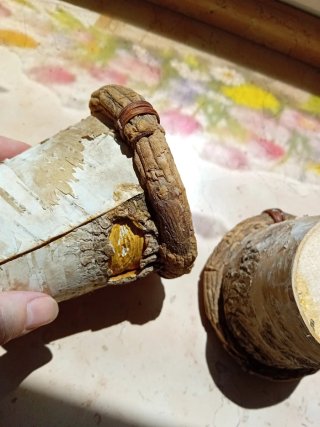 2 Vasetti corteccia decorativi