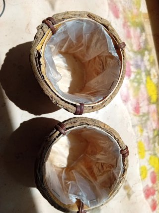 2 Vasetti corteccia decorativi
