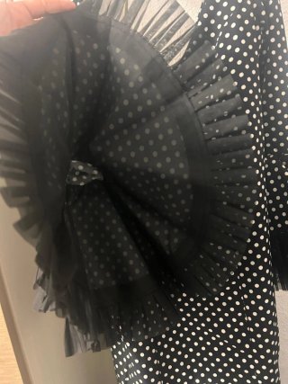 Traje Flamenca Negro con Lunares Blancos