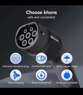 Cargador KHONS 22KW 3 Fase 32A Cable 5m