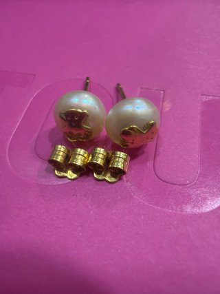 Pendientes Tous Perla y Oso Dorado