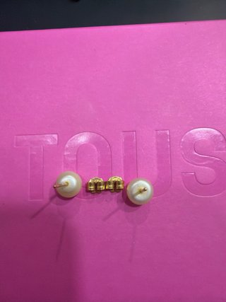 Pendientes Tous Perla y Oso Dorado