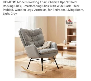 Sillón lactancia mecedora HOMCOM gris – Como nuevo