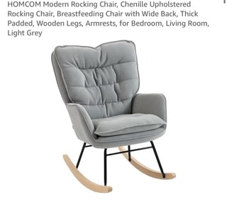 Sillón lactancia mecedora HOMCOM gris – Como nuevo
