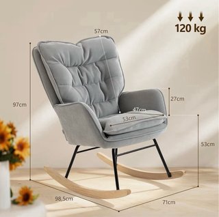 Sillón lactancia mecedora HOMCOM gris – Como nuevo