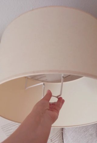 Pantalla lámpara pie tela beige