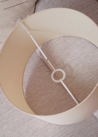 Pantalla lámpara pie tela beige