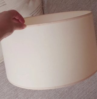 Pantalla lámpara pie tela beige